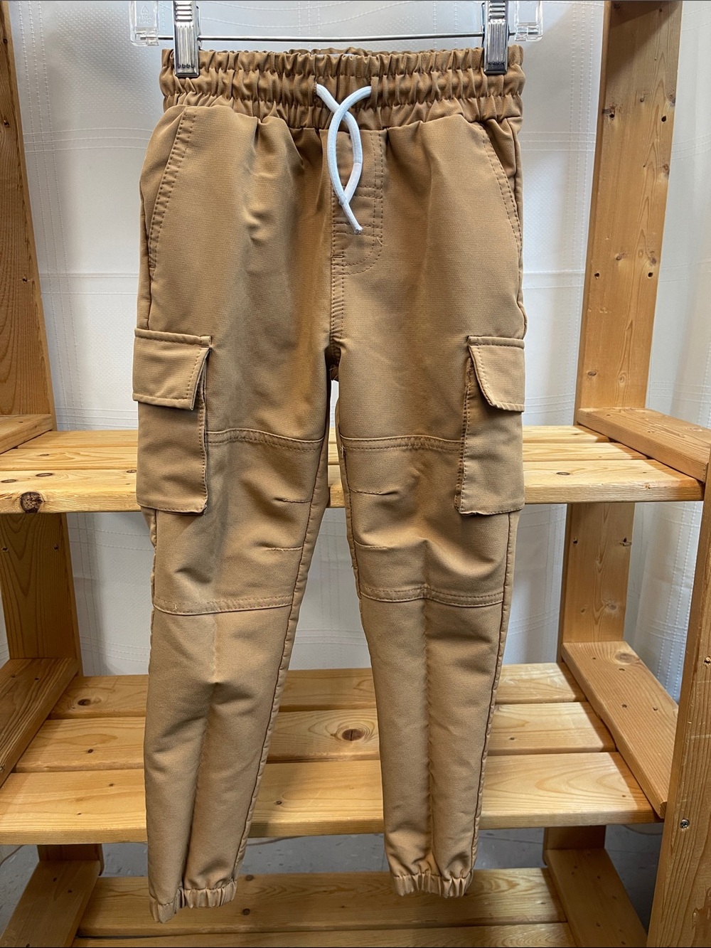 Sovereign Code Caramel Cargo Joggers with White Drawstring